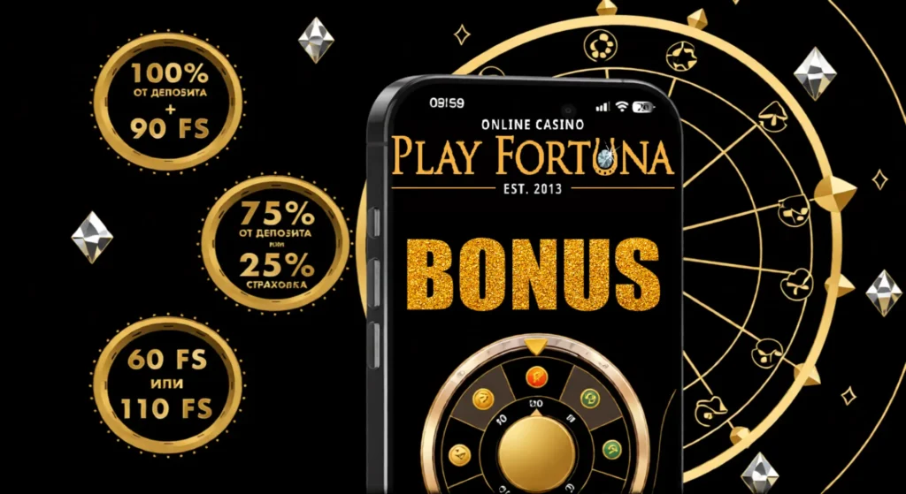 Бонусная система Play Fortuna с приветственным бонусом, кэшбэком, акциями и VIP-программой.
