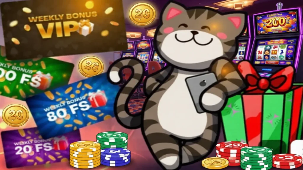 Cat Casino промокоды для бесплатных вращений и денег,программа лояльности, VIP-статусы,бонусная система.